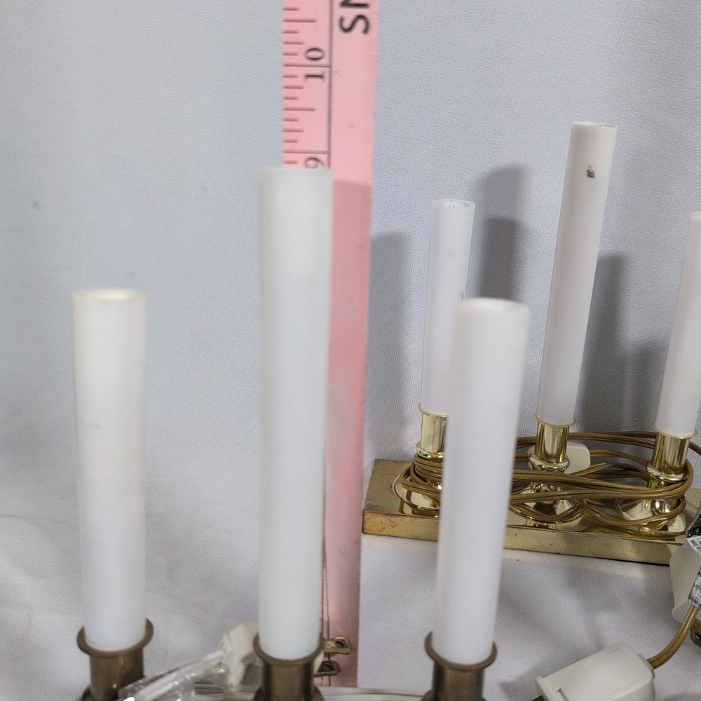 VTG Lot of 10 Triple Electric Light Candle Lamp Brass Base, China - Picture 4 of 8
